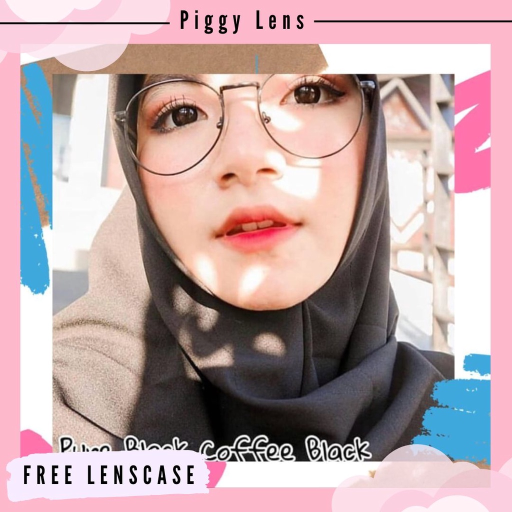 SOFTLENS PURE BLACK DIA 16MM NORMAL DAN MINUS 0.50 S/D 6.00 FREE LENSCASE