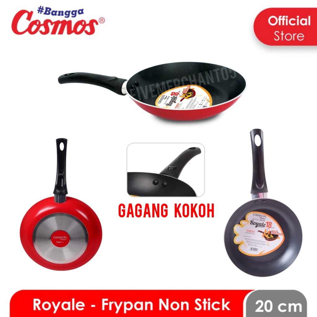 Frypan Cosmos CFP 20cm Ceraflon ROYALE Teflon Wajan Anti Lengket Royal Fry Pan Non Stick CFP R