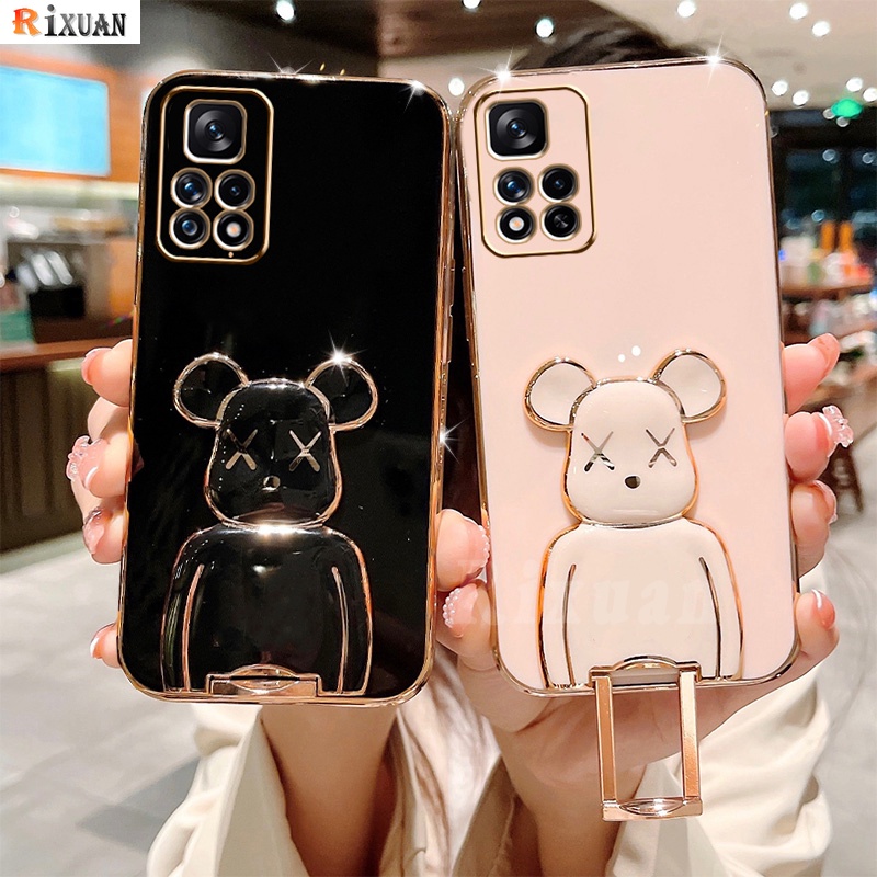 Casing Silikon Xiaomi Poco F4 GT F3 Poco M3 Pro M4 Pro X3 GT X3Pro X3NFC Note 10 5G Note9 Note9S Note9Pro Motif Beruang