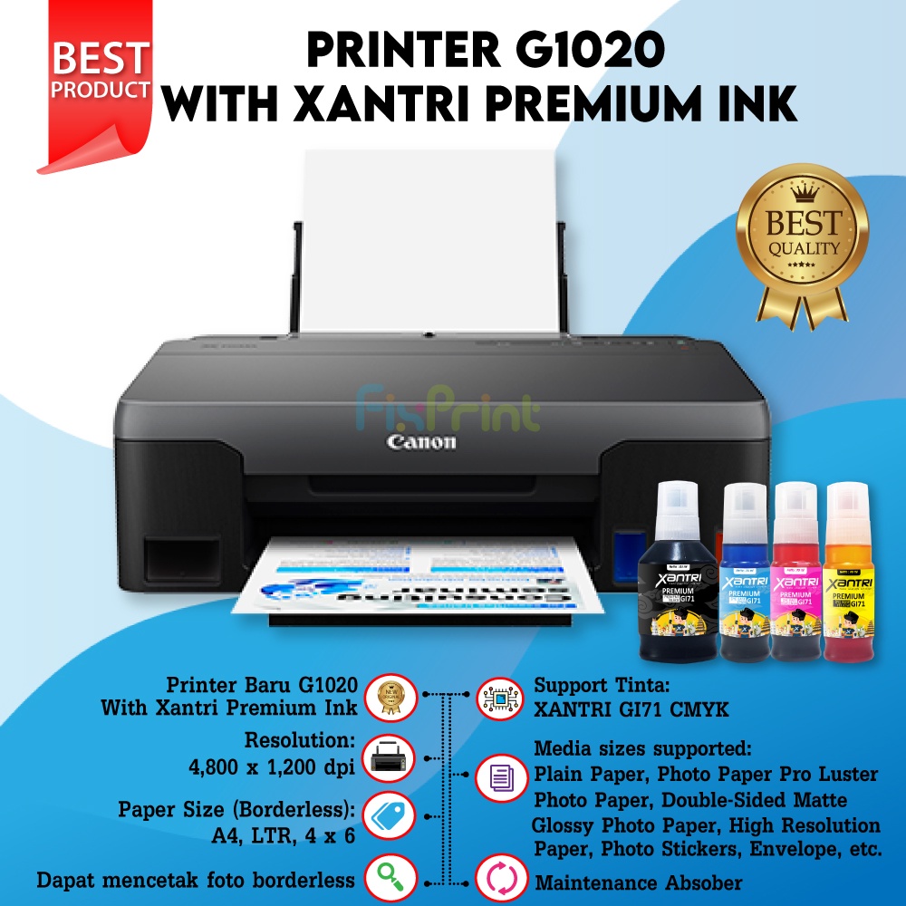 Printer Canon G1010 G1020 G 1020 Ink Tank G-1010 Infus Pabrik Head CA91 CA92 Tinta GI790 GI71