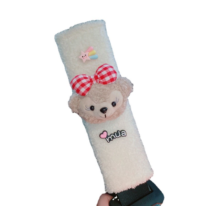 Cover Sabuk Pengaman Mobil Bentuk Boneka Plush Lucu Untuk Dekorasi Interior