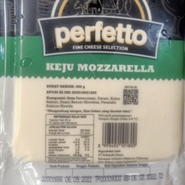 

PERFETTO Keju Mozarella 250gr