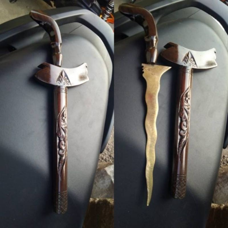 Terlaris Kris murah Keris kuningan full khaligrafii lafadz K3ris tradisional