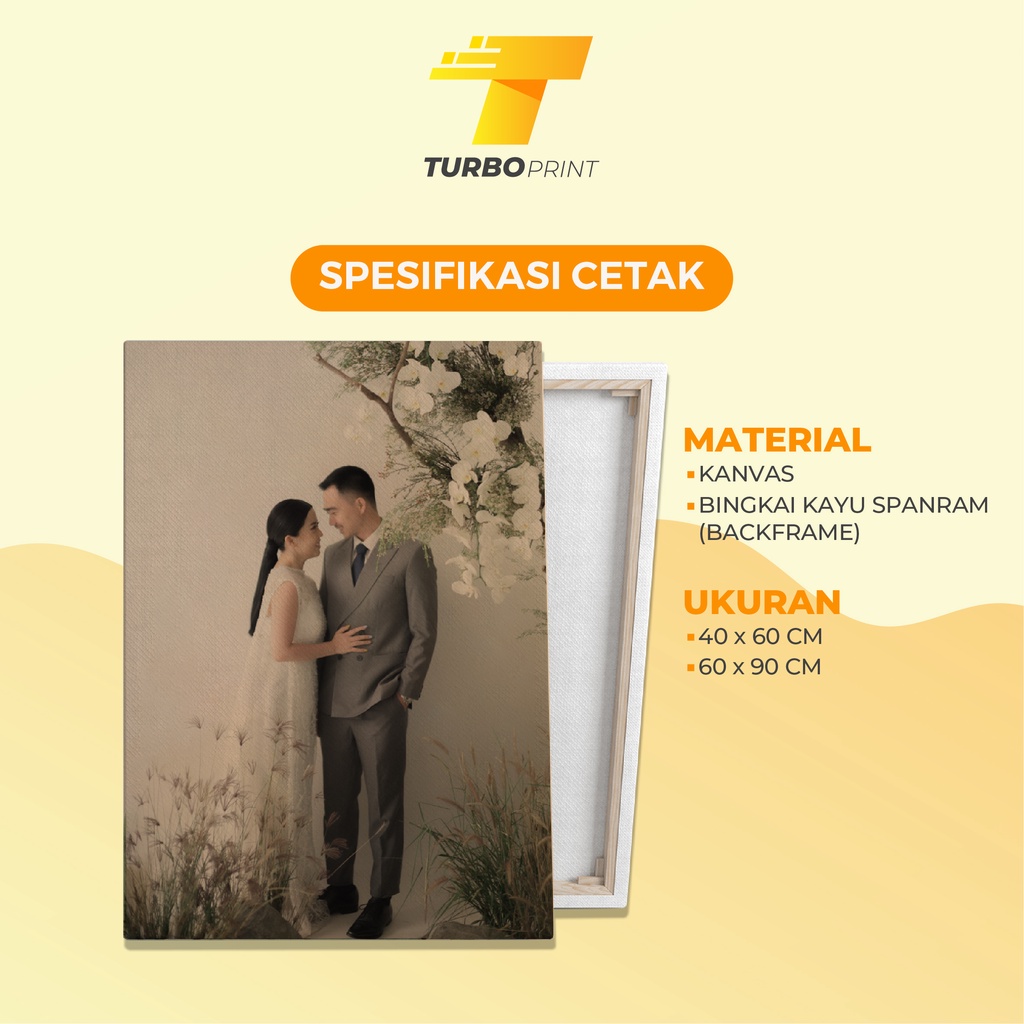 Custom Cetak Foto Family/Prewedding Kanvas Spanram Include Frame Pajangan Hiasan Dinding