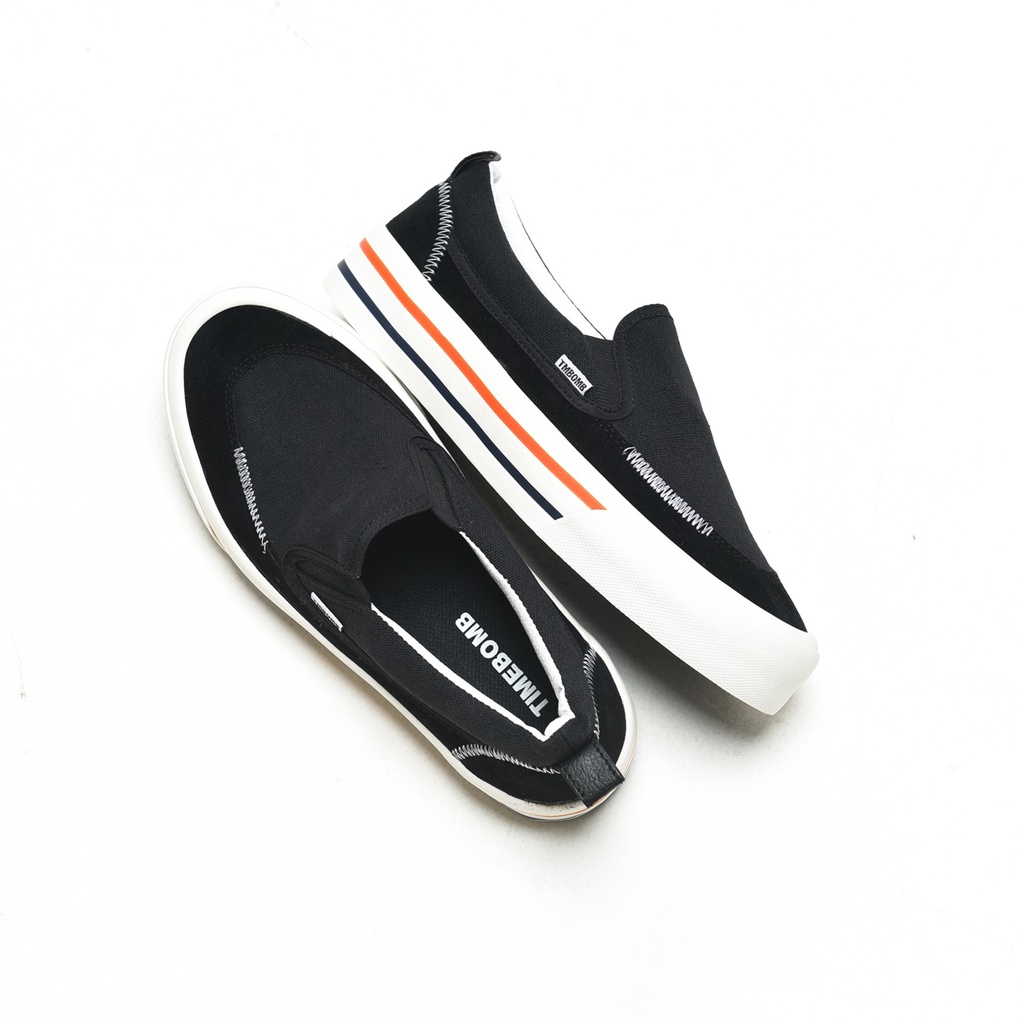 SEPATU TIMEBOMB | SEPATU SLIP ON | PREDATOR BW STRIPE RED BLUE