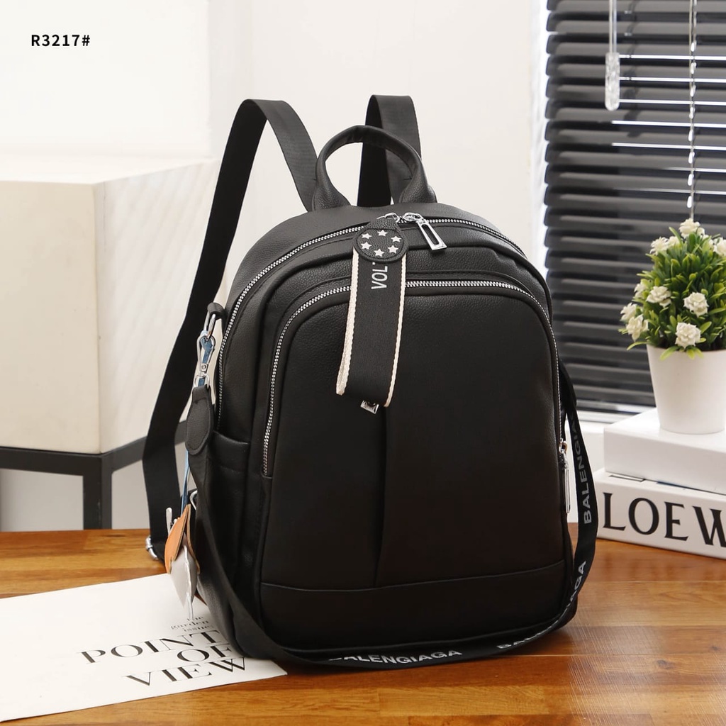 BG  Backpack Leather Zip Silver Hardware R2920 R3216 R3217 R3219