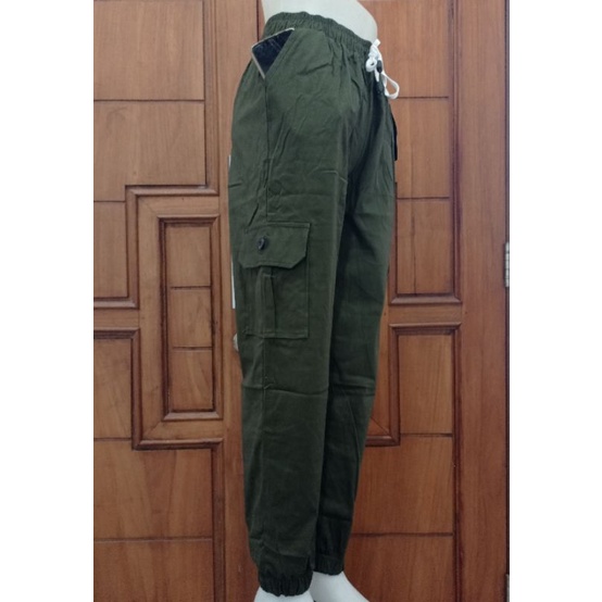 Cargo Pant Wanita Celana Joger Standar Jumbo Bahan Combet  Chinos  Stret  Melar Jogger Pinggang Karet Buat Kuliah Kerja Kantor