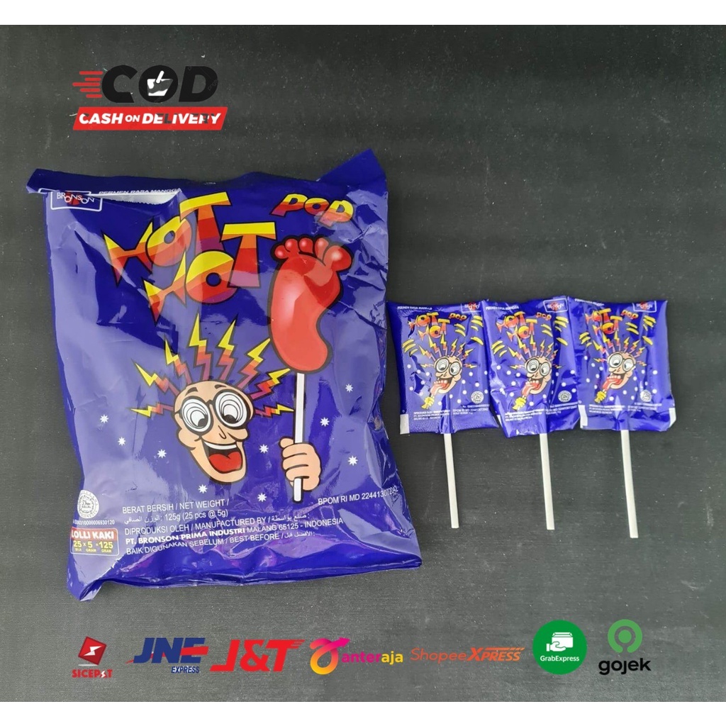 ( JSO )  Hot Hot Pop Permen Kaki 1 pack isi 25 pcs Hothot Pop Permen kaki Candy Snack Cemilan Anak Murah