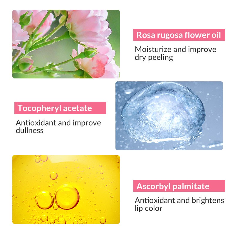 Lip Care Serum &amp; Pink Gentle Gel Nenhong Bioaqua Lanbena Perawatan Bibir Serum Bibir