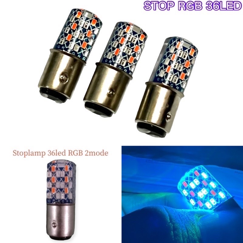 PAKETAN TERMURAH LAMPU DEPAN MOTOR UTAMA ATAU BOHLAM LED H4 H6 MODEL LASER AC / DC MOTOR MOBIL DAN LAMPU STOP BATIK 36 LED RGB