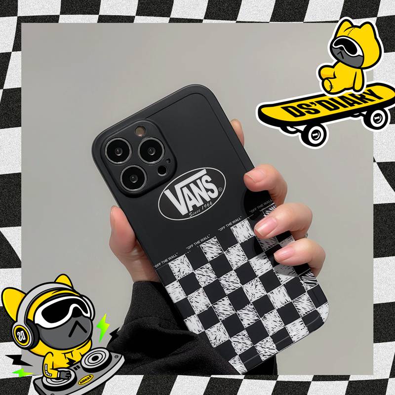 Luxury IMD Case HP iP IPhone X Xr Xs Max14 Plus+Apple IPhone 11 12 13 Pro Max Sarung Silikon Pria Casing HP Vans Checkerboard