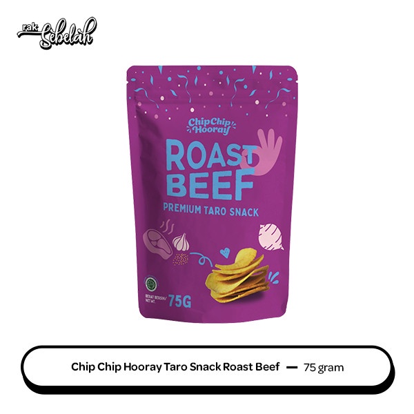 

Chip Chip Hooray Taro Chips Roast Beef 75gr - Keripik Talas Preimum | No MSG | No Trans Fat | Gluten Free | Low Calories | High Fiber