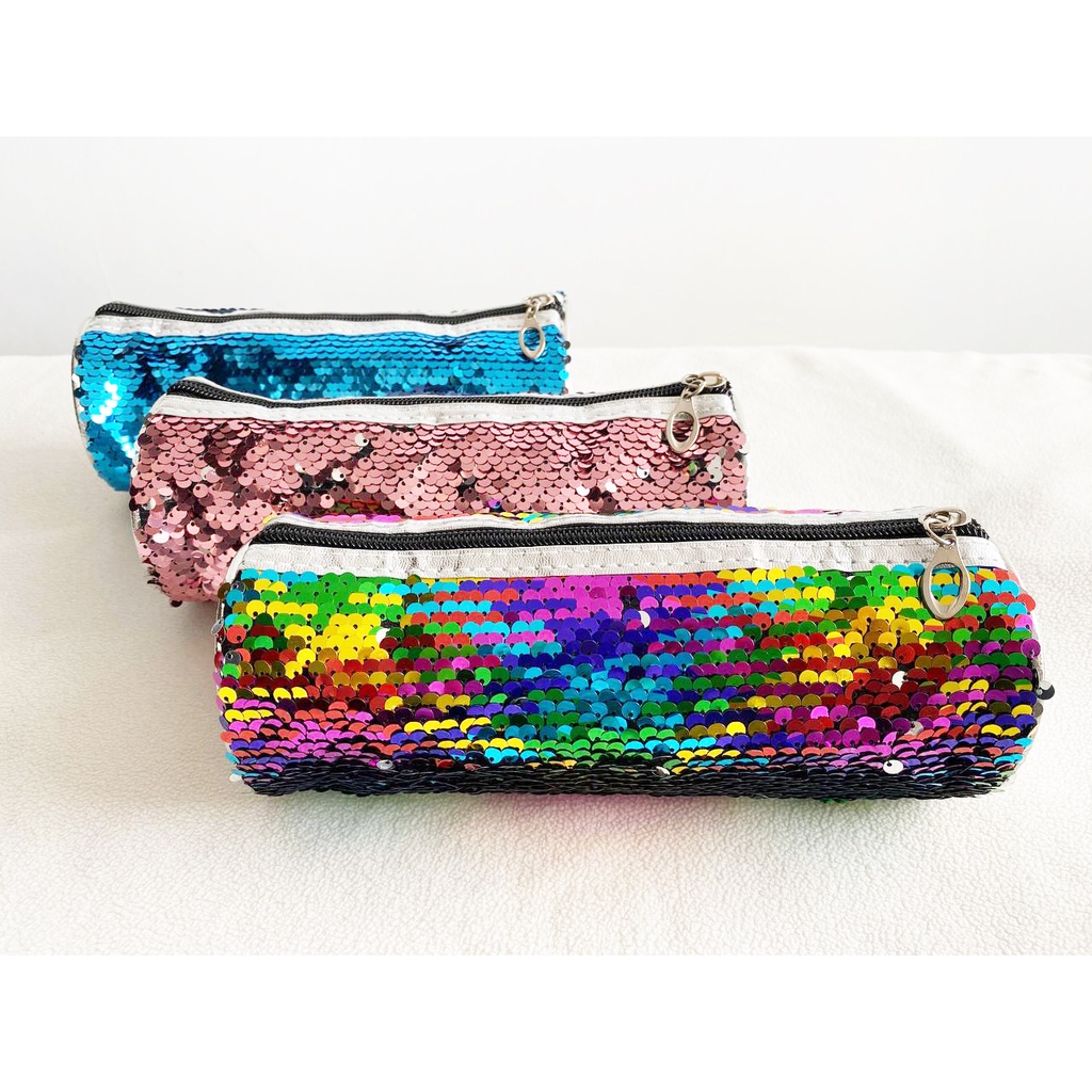 

Kotak Pensil Kain Borci tabung blink berubah warna / Kotak make-up / Pencil case / Make-up case