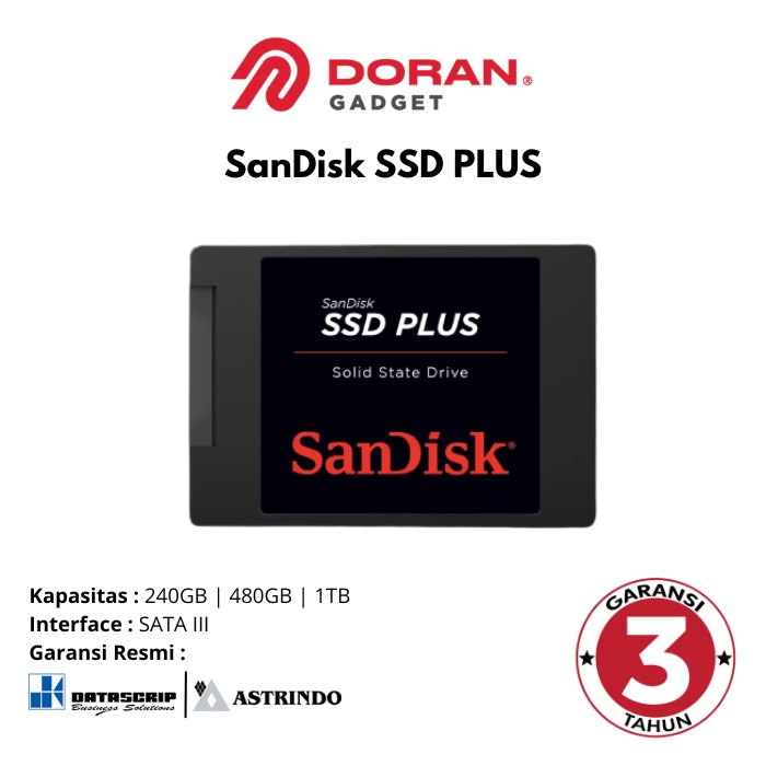 Jual Ssd Internal Komputer Pc Sandisk 240gb 480gb 1tb 1 Tera 240 480 Gb 1 Tb Sandisk Ssd Plus 9959