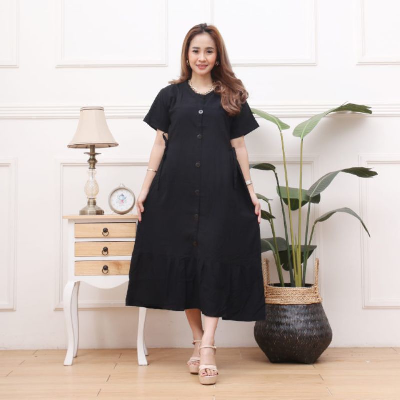 DRESS HOME DRESS RAYON POLOS CASUAL DRESS KOREAN STYLE