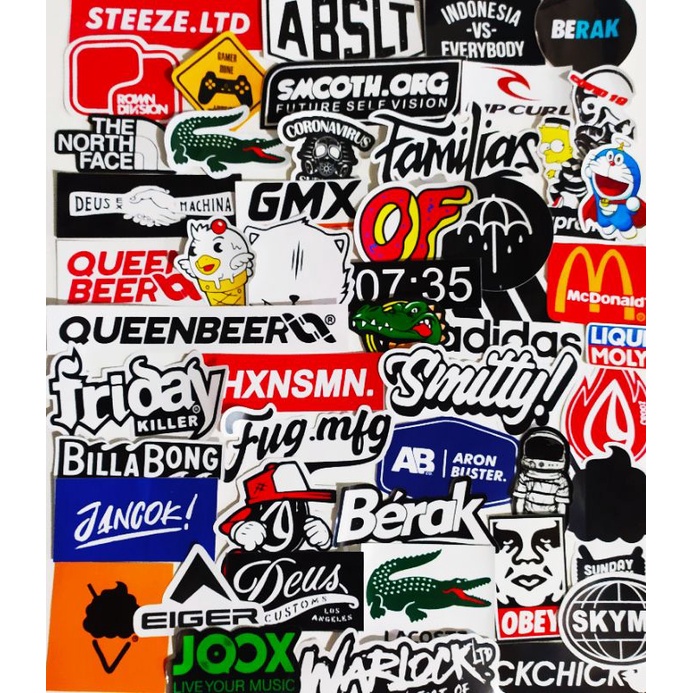 

UKURAN BESAR STANDAR ASLI Stiker brand stiker distro pembelian random atau acak bahan grafac anti air