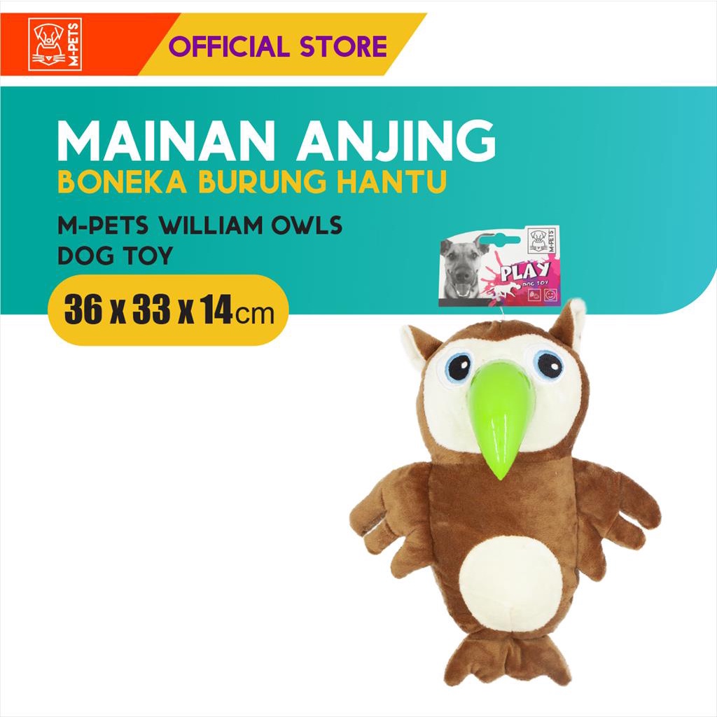 M-Pets William Owls Dog Toy / Mainan Anjing Boneka Burung Hantu Bunyi