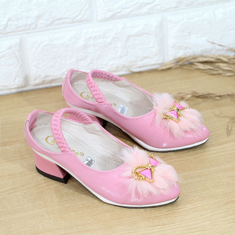 Sepatu Sandal Pesta Anak Perempuan Hak Tahu 3CM Pita Melisa G01