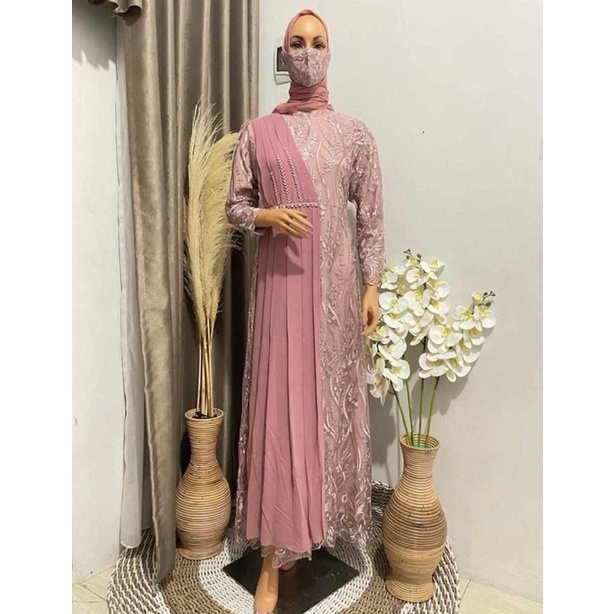 REALPICT GAMIS BRUKAT HARUMA MODEL TERBARU DRES GEMES KONDANGAN GAMIS TILE MUTIARA GAMIS MAXI TILE DOTY GAMIS MODERN PAYET GAMIS MIX CERUTY