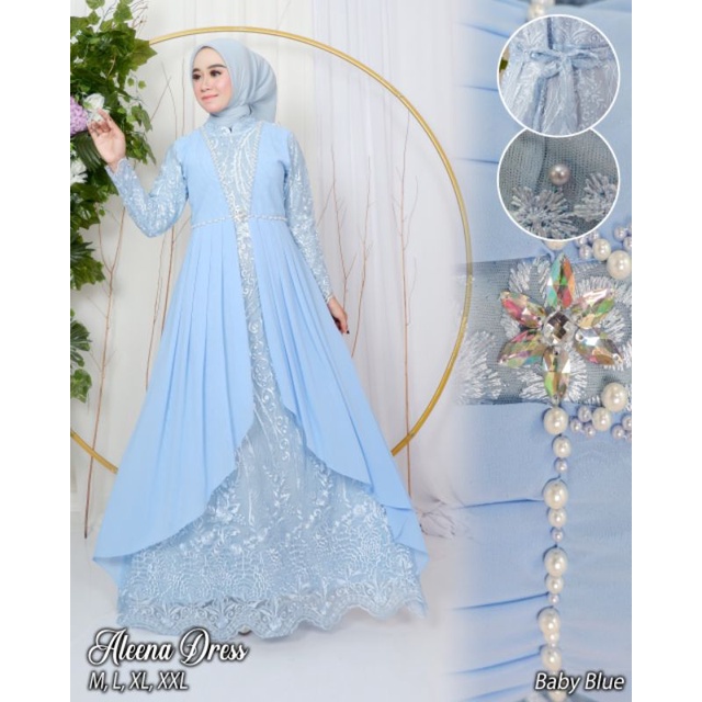 KEBAYA MODERN // KEBAYA WISUDA // ALEENA DRESS // BAHAN TILLE BORDIR MIX CERUTY BABYDOLL + PAYET // By SABANA