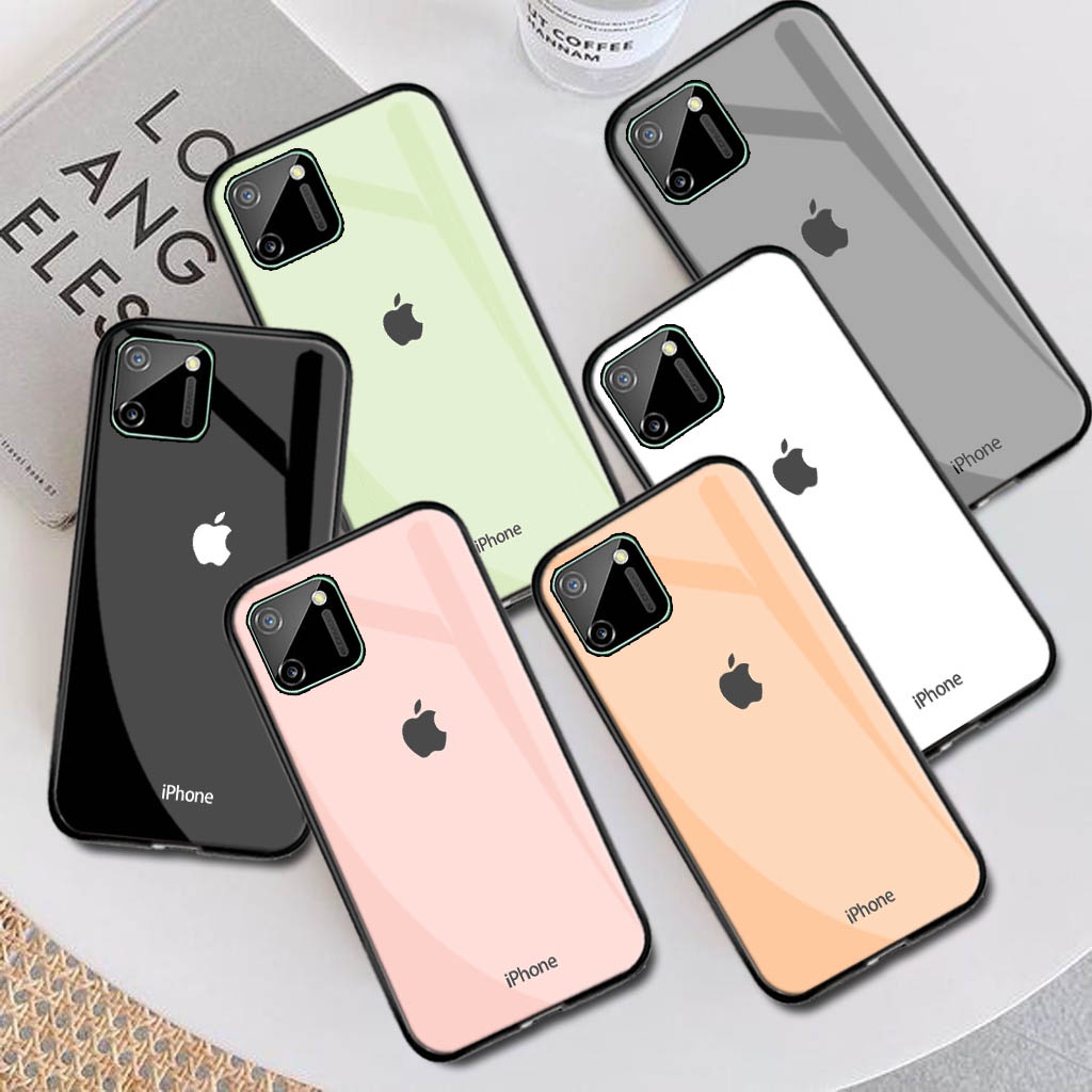 Softcase Glass Kaca Motif IPHONE [M154] Realme C11 2020 Terbaru-Case HP-Pelindung Handphone