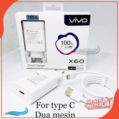 charger ioriginal vivo x60 fc v8/micro/type-c travel charger ori