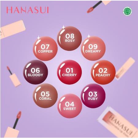 ^ KYRA ^ Hanasui Liptint Tintdorable Lip Stain Dengan Vitamin E Hydrolized Milk Protein Lip Tint - Net 3.5 g