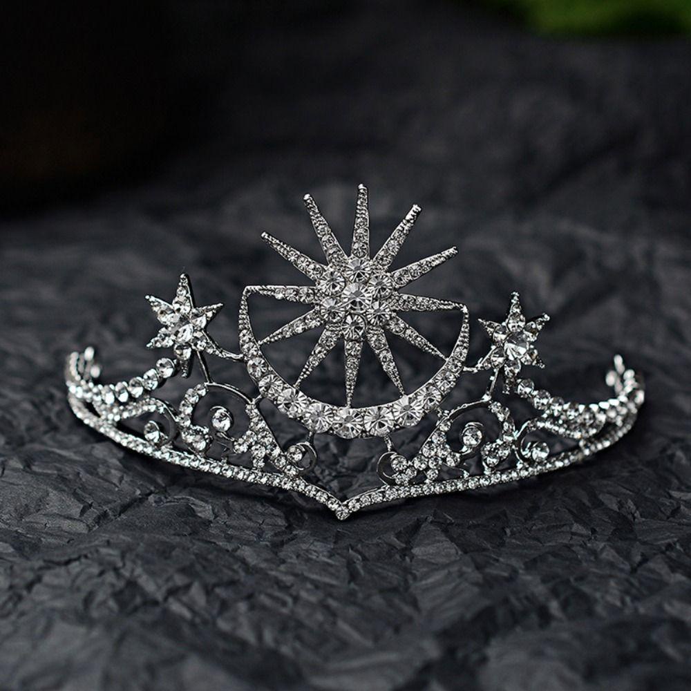 Mxbeauty Baroque Bintang Tiara Hiasan Rambut Bar Mitzvah Gadis Hadiah Perhiasan Rambut Pernikahan Alloy Wanita Rambut Hoop Mahkota Matahari