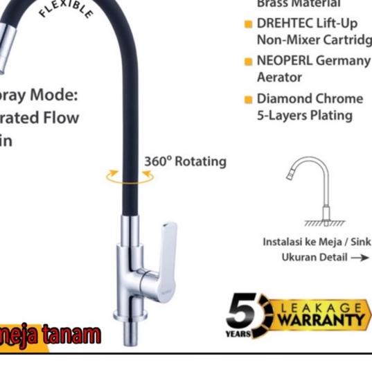 Keran Angsa Dinding Meja Tanam 1/2 inc/ kran dapur fleksibel meja Promo kran dapur meja kran fleksib