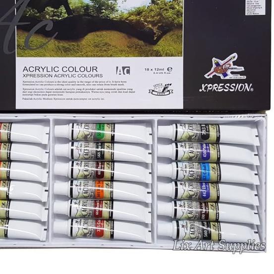 

Xpression Acrylic Color Set 18 - 818B / Cat Akrilik Set 18x12ml