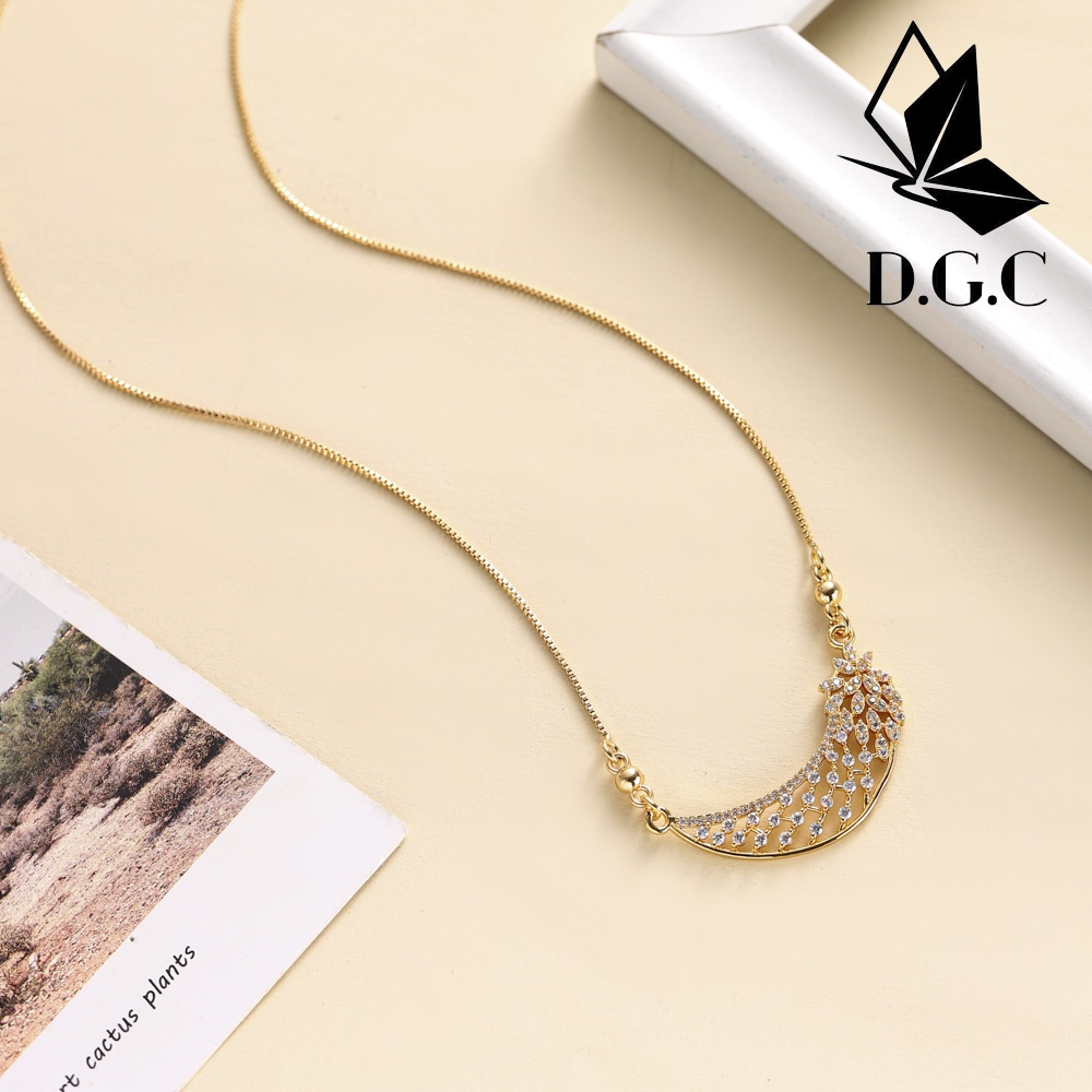 ✨D.G.C✅Kalung Titanium Wanita Lapis Emas Mewah Berlian Liontin Aksesoris Pesta Cantik Jewelry Perhiasan D125