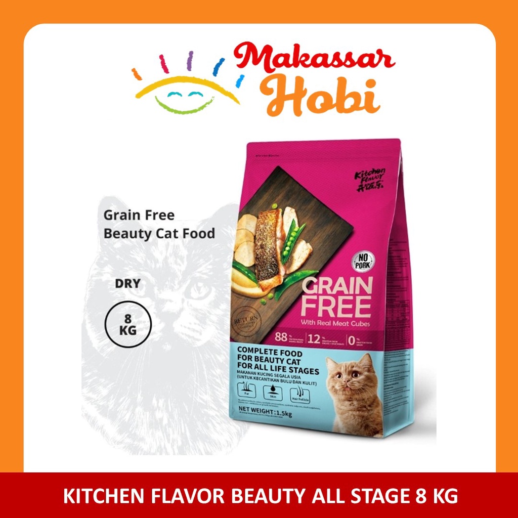 Kitchen Flavor Grain Free Beauty for All Life Stages Cat Food 8kg 8 kg