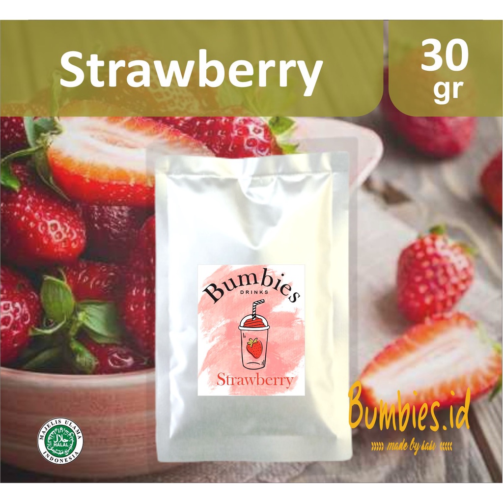 Bubuk Minuman Rasa Strawberry  30gr | Powder Drink Sraubery | Serbuk Minuman | Bubuk Minuman Aneka Rasa