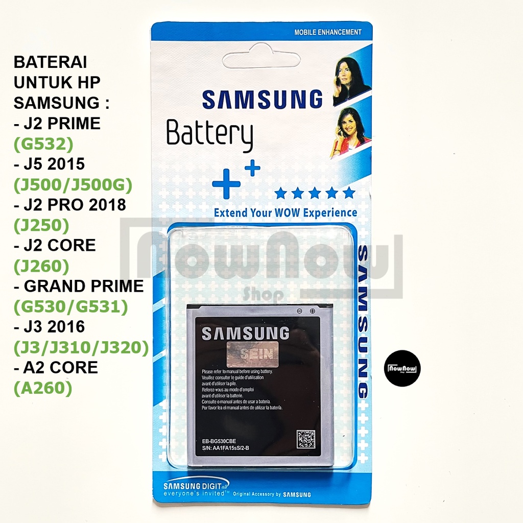 Baterai Samsung Galaxy J2 Prime G532 - J5 2015 J500 J500G - J2 Pro 2018 J250 - J3 2016 J3 J310 J320 - Grand Prime G530 G531 - J2 Core J260 - A2 Core A260 EB-BG530CBE Original Batre Batrai HP