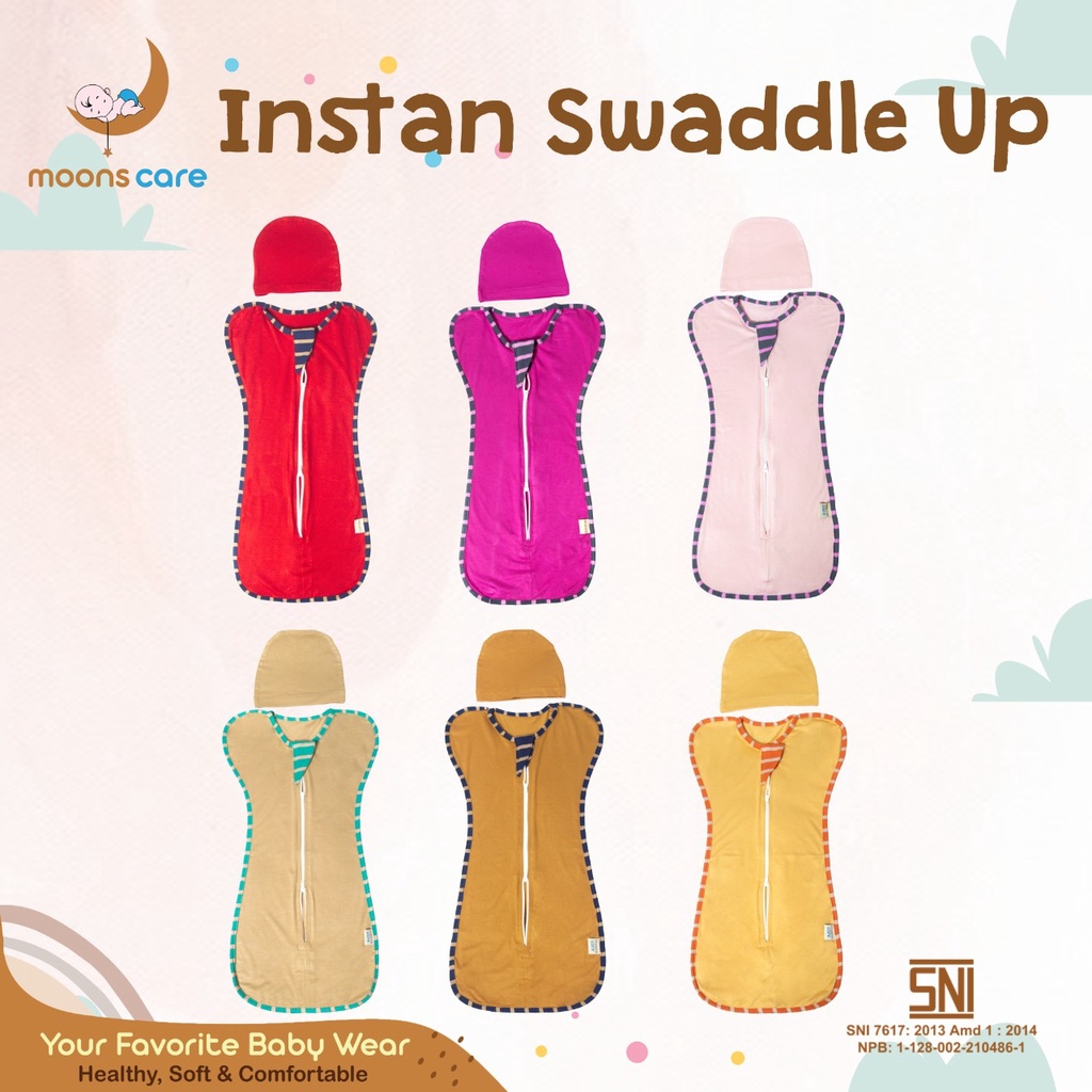 SNI Ready Bandung Bedong Sayap Swaddle Up Dita MOONS CARE , Bedong Kupu Kupu Dita