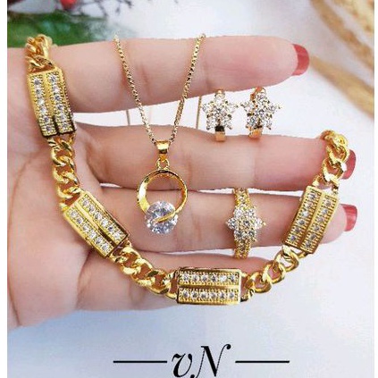 Xuping Set Perhiasan Wanita Gold Mewah Awet 11264