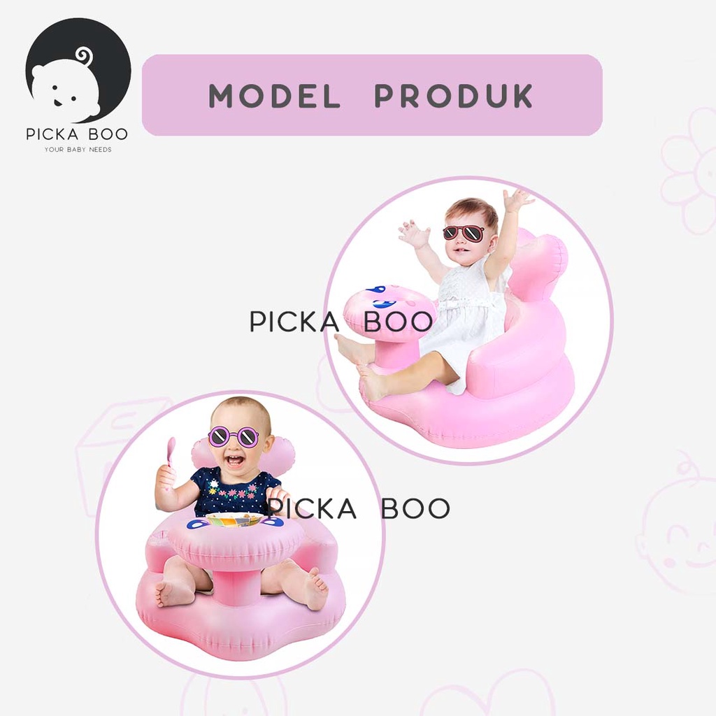 PICKA BOO Sofa Tiup Kursi Pompa Bayi Bentuk Ikan Anti Bocor