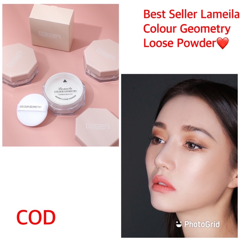 {Bisa kirim instant COD Medan Termurah}BEST SELLER LAMEILA Colour Geometry Star Anise Loose Powder Makeup Powder Oil Control Long Lasting Concealer Waterproof Loose Powder