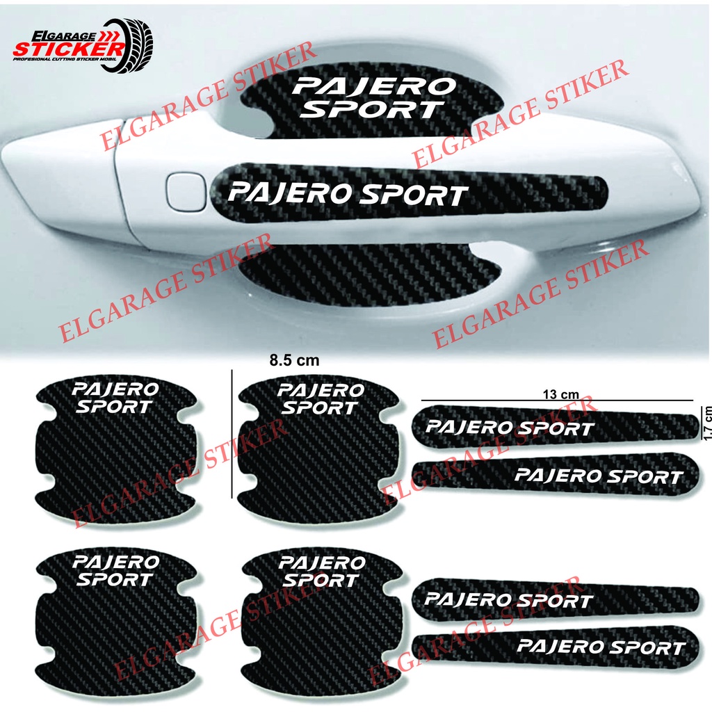 8pcs stiker carbon handle pintu mobil pajero sport stiker pelindung gagang pintu mobil dari goresan