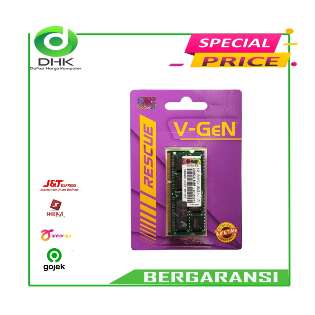 RAM DDR3 SODimm V-GeN RESCUE 8GB PC12800/1600Mhz (Memory Laptop VGEN)