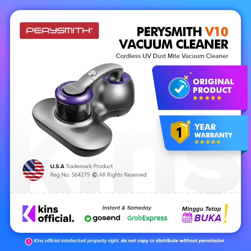 PerySmith V10 UV Anti Dust Mite Vacuum Cleaner Penyedot Debu Bed Sofa