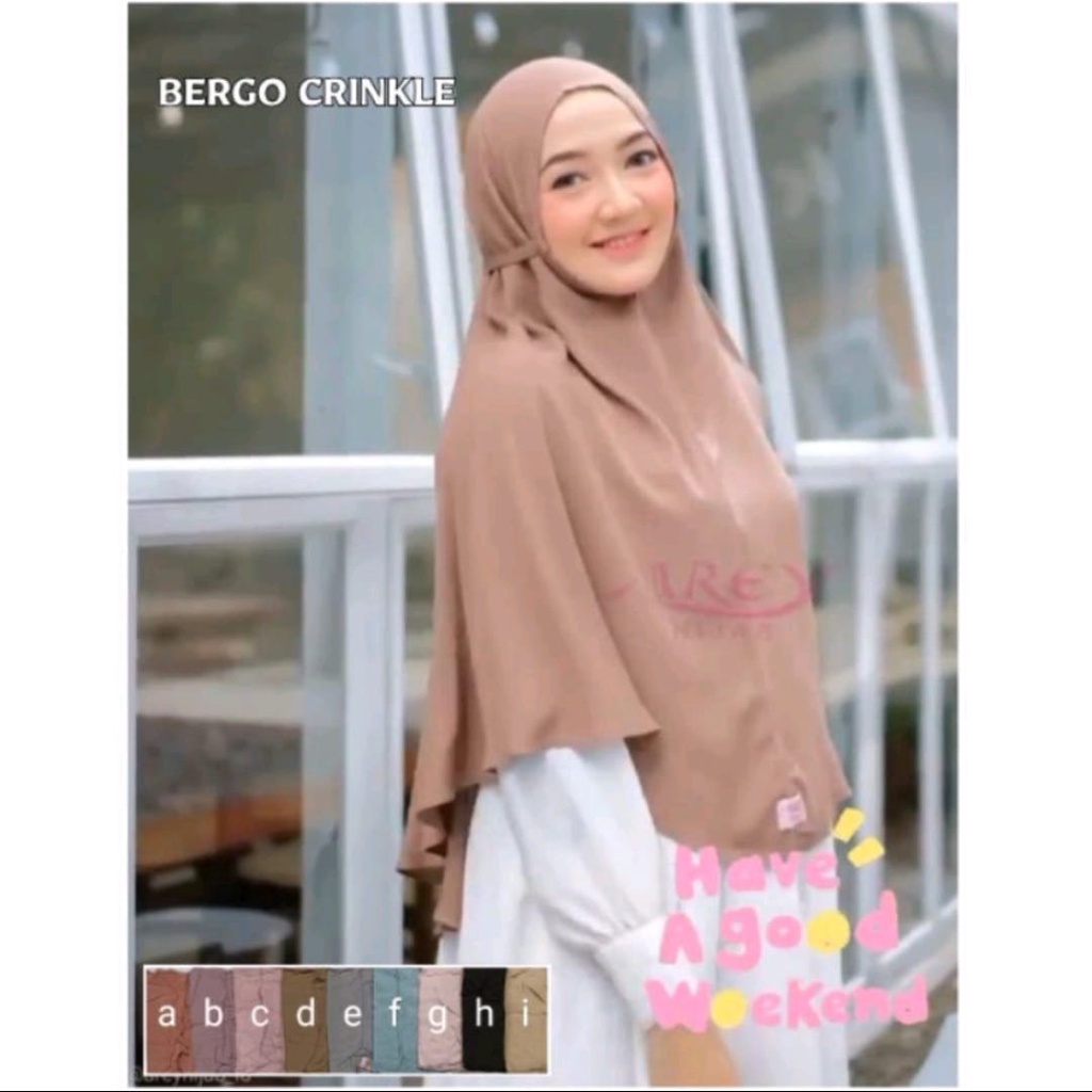 KERUDUNG BERGO MARYAM CRINKLE HIJAB KHIMAR MARYAM