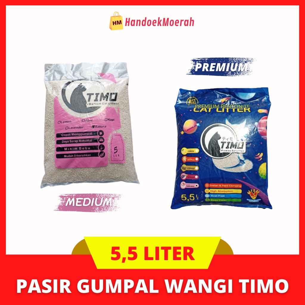 Pasir Gumpal Wangi TIMO 5 LITER / Pasir Kucing