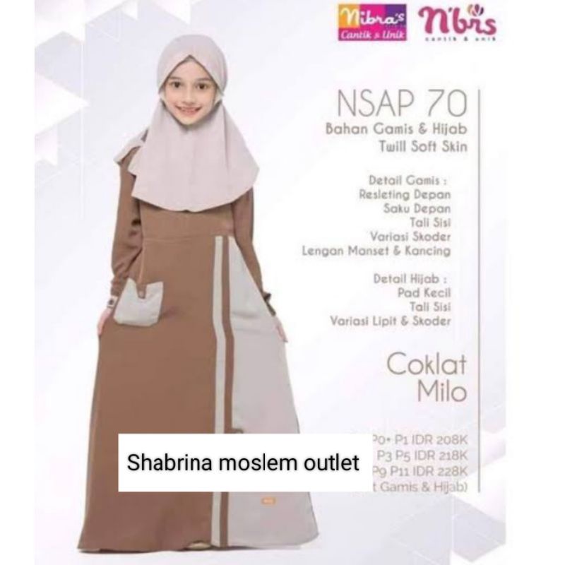 BIG SALE .  Cuci Gudang Promo Nibras Gamis Anak Perempuan Size 1