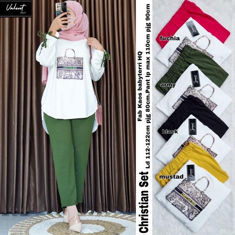 SETELAN CELANA CHRISTIAN SET COMBED 30S TERMURAH