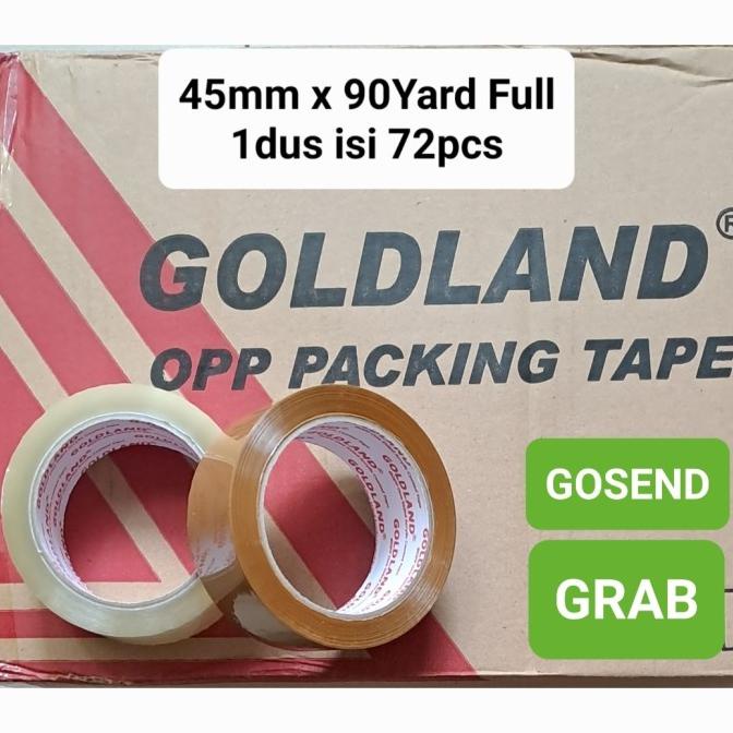 

Lakban Bening Lakban Coklat 45mm x 90Yard 1Dus (isi 72Roll) GoldLand