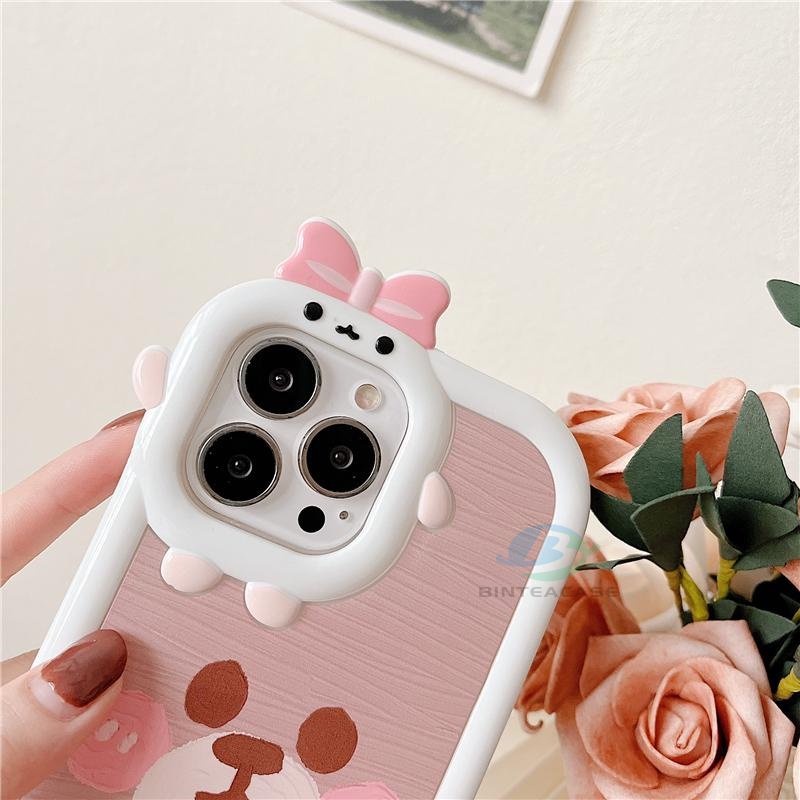 Realme 10 C55 C30 C31 C33 C35 C21Y C25Y RealmeC11 C25 C17 C15 C12 C3 C2 7i 5 5i 6i Beruang Coklat Little Monster Frame Lensa Phone Case Binteacase