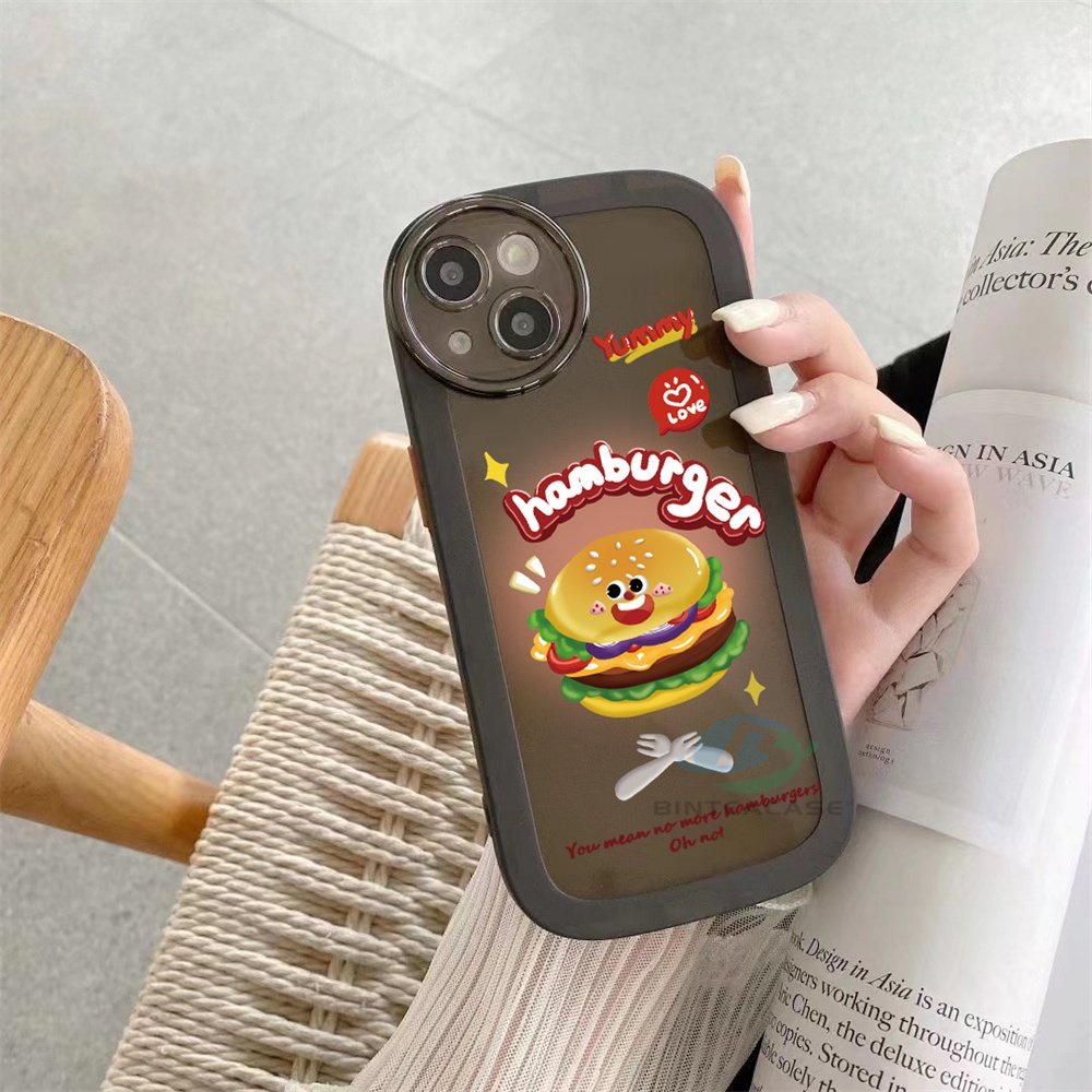 Casing TPU Redmi Note 11S 11 Pro 10C 10A 9C 9T 9A 10 5G 10S 9 8 8 Pro 7 Poco M3 X3 Pro NFC Motif Hamburger Yummy