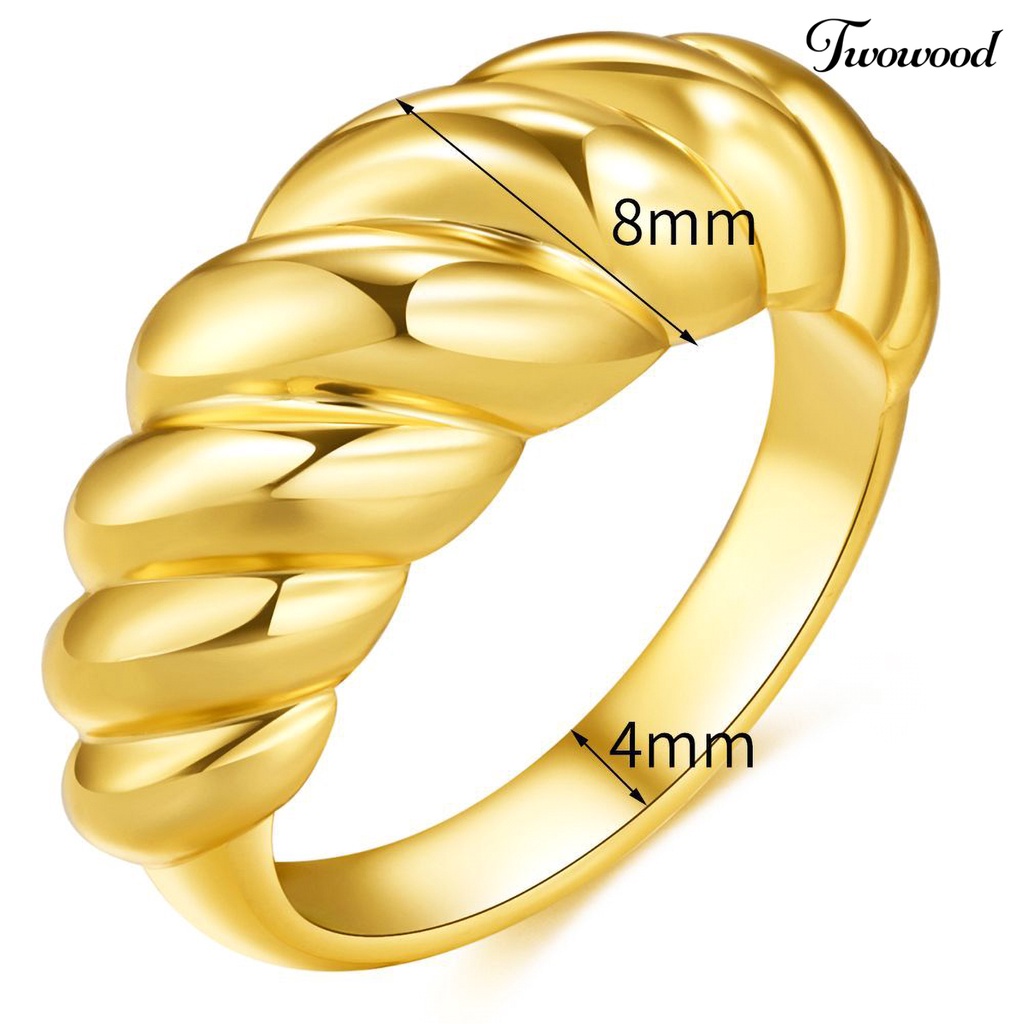 Cincin Bentuk Twisted Anti Karat Untuk Unisex