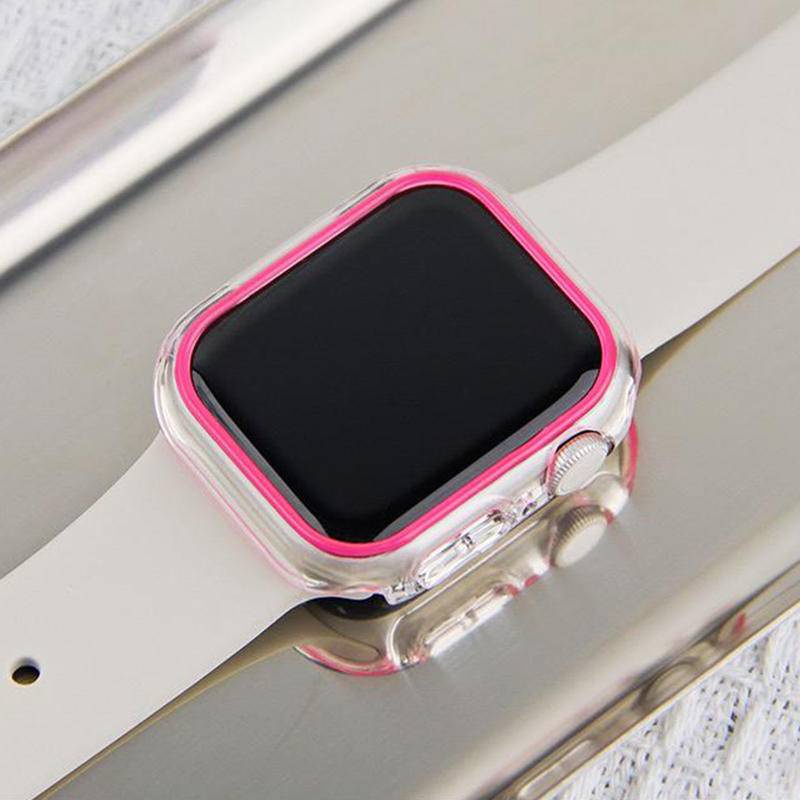 Case Transparan Luminous Fluorescent Cover Apple Watch Seri 8 7 6 5 4 3 2 1 SE2 49mm 45mm 41mm 42mm 40mm 38mm